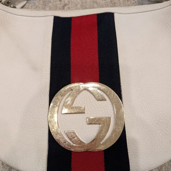 Gucci Sherry Vintage White Leather Hobo Bag - Picture 3 of 13